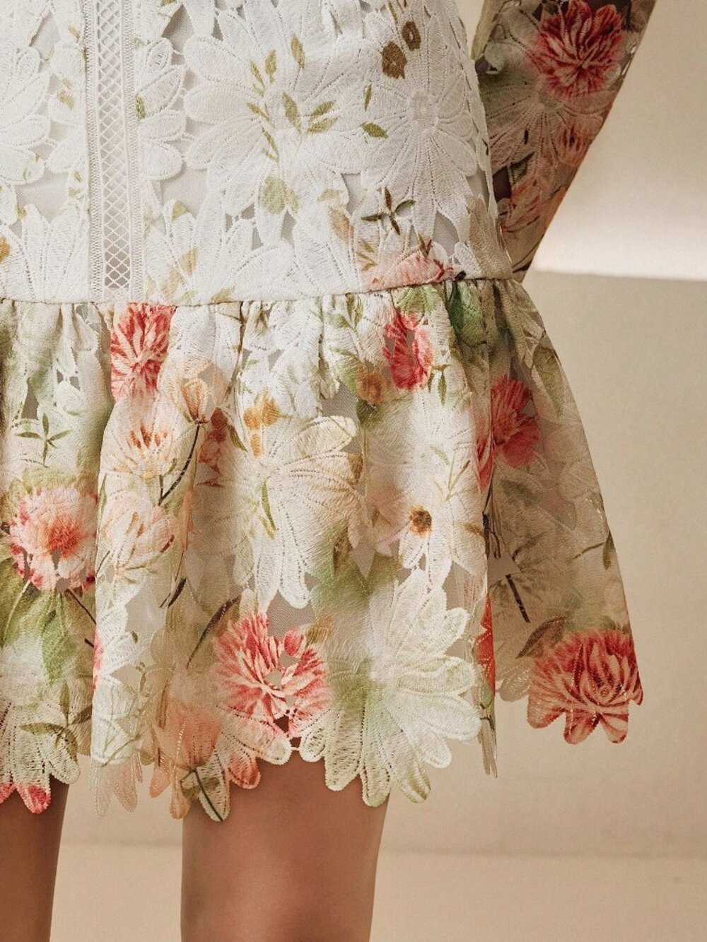 Multicolor Vintage Women's Elegant Floral Mini Dress - Picture 7 of 7